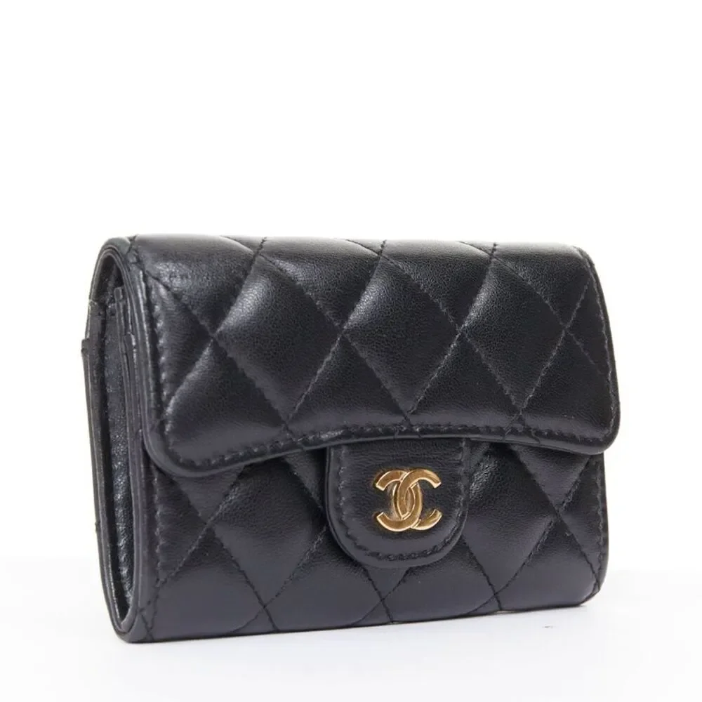 Chanel Black Leather Classic Flap CardHolder